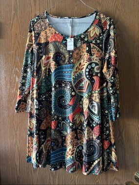 Colorful Paisley Swing Tunic - Multicolor